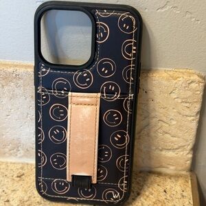 Black and Pink Smiley Face Phone Case